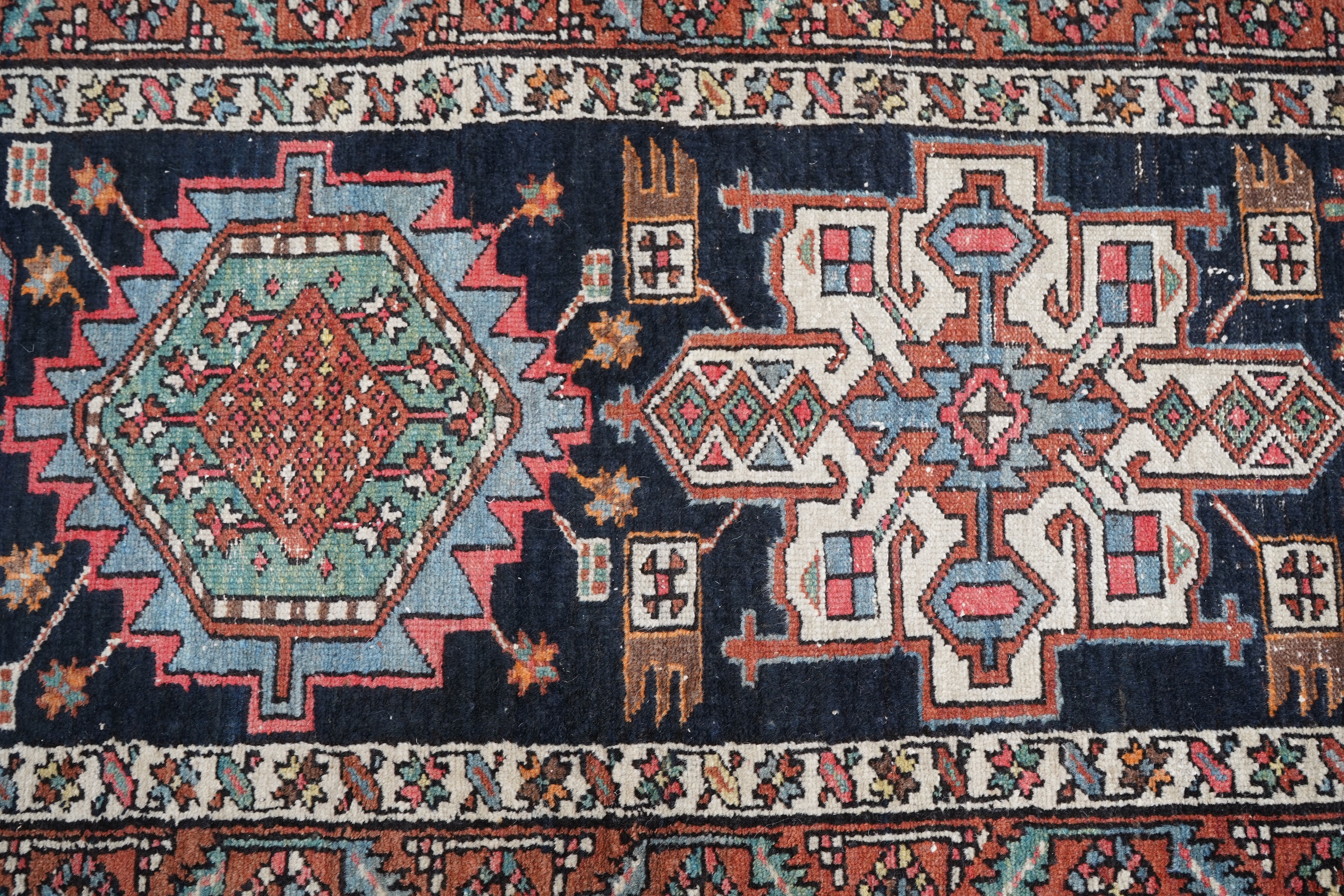 An early 20th century Caucasian dark blue ground runner
